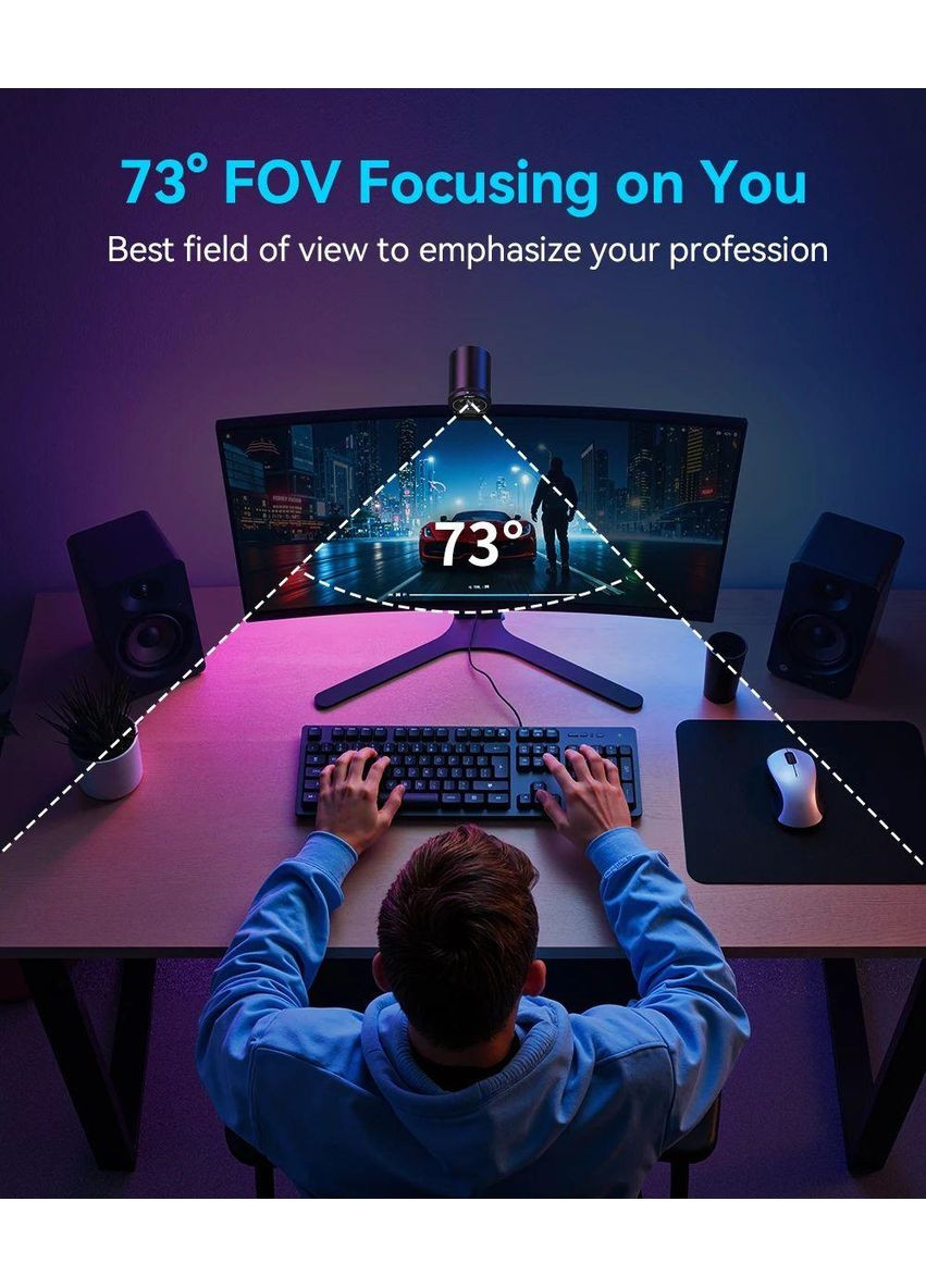 Веб-камера S600 4K 1080P 60FPS автофокус, з мікрофоном та захисною шторкою EMEET (363176661)