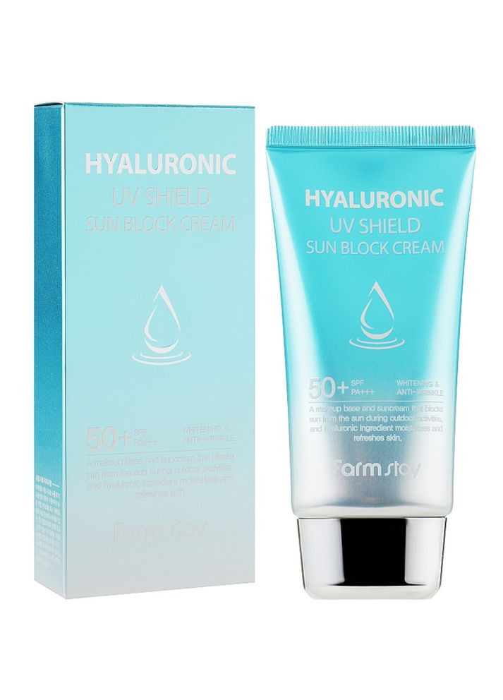 Сонцезахисний крем із гіалуроновою кислотою Hyaluronic Uv Shield Sun Block Cream SPF50+ PA+++ 70 г (8809426958153) FarmStay (349755046)
