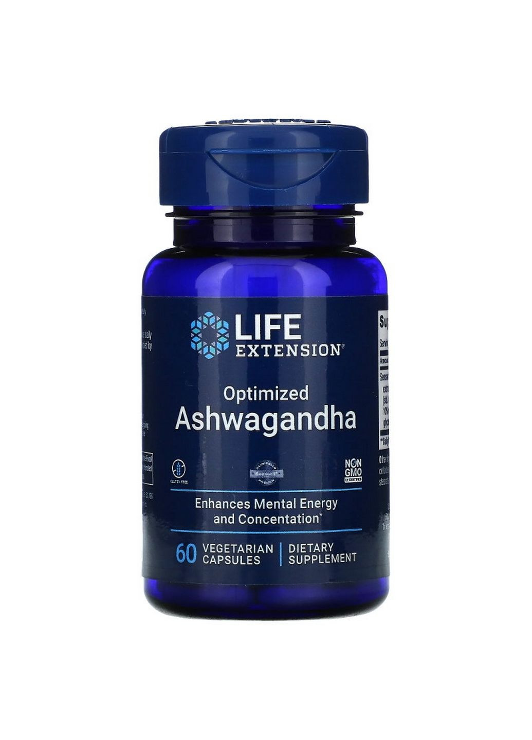 Натуральная добавка Ashwagandha, 60 вегакапсул Life Extension (293479978)