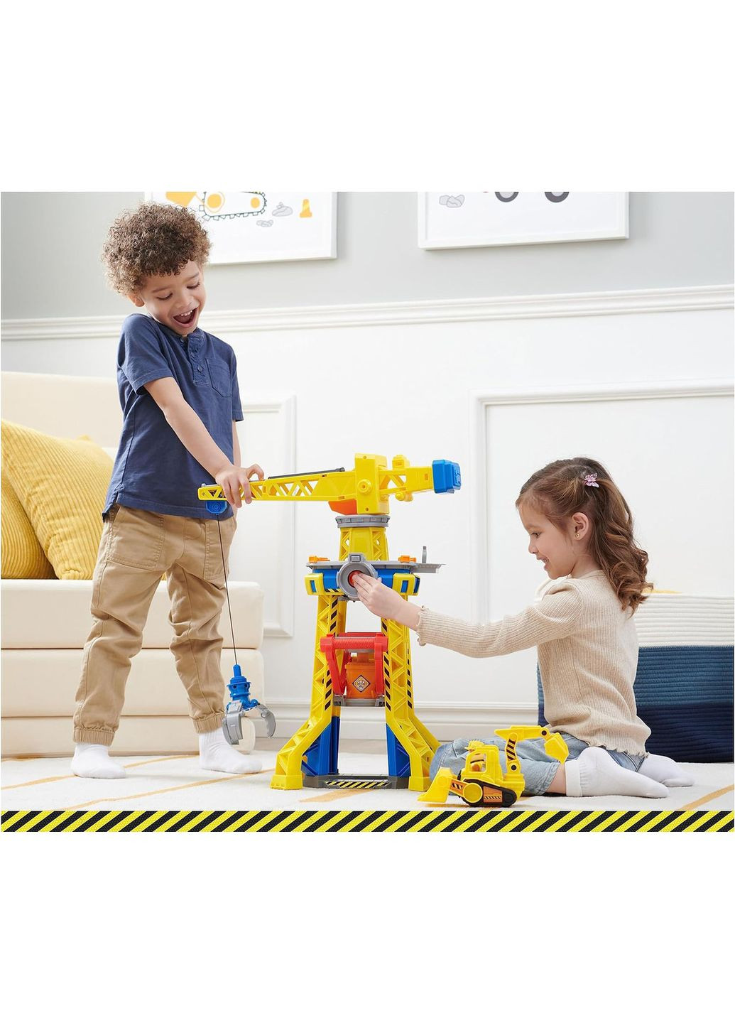Ігровий набір Кремез і команда Підйомний кран-вежа Бухти будівельників Paw Patrol Rubble & Crew Bark Yard Crane Tower Spin Master (365251647)