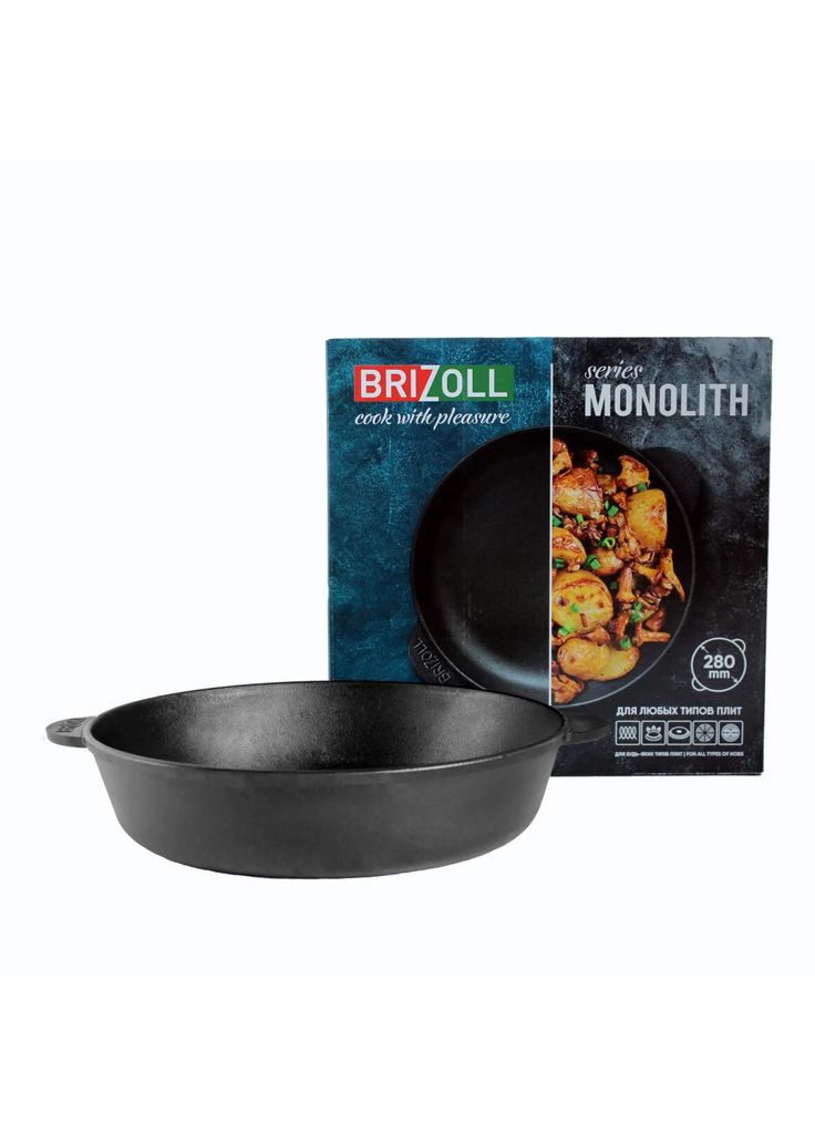 Сковорода Monolith чугунная 280х60 мм (m451452) Brizoll Monolith чавунна 280х60 мм (366567352)
