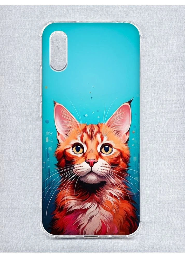 Чехол с утолщёнными углами на Xiaomi Redmi 9A Кошка (принт 408) Creative (356125703)