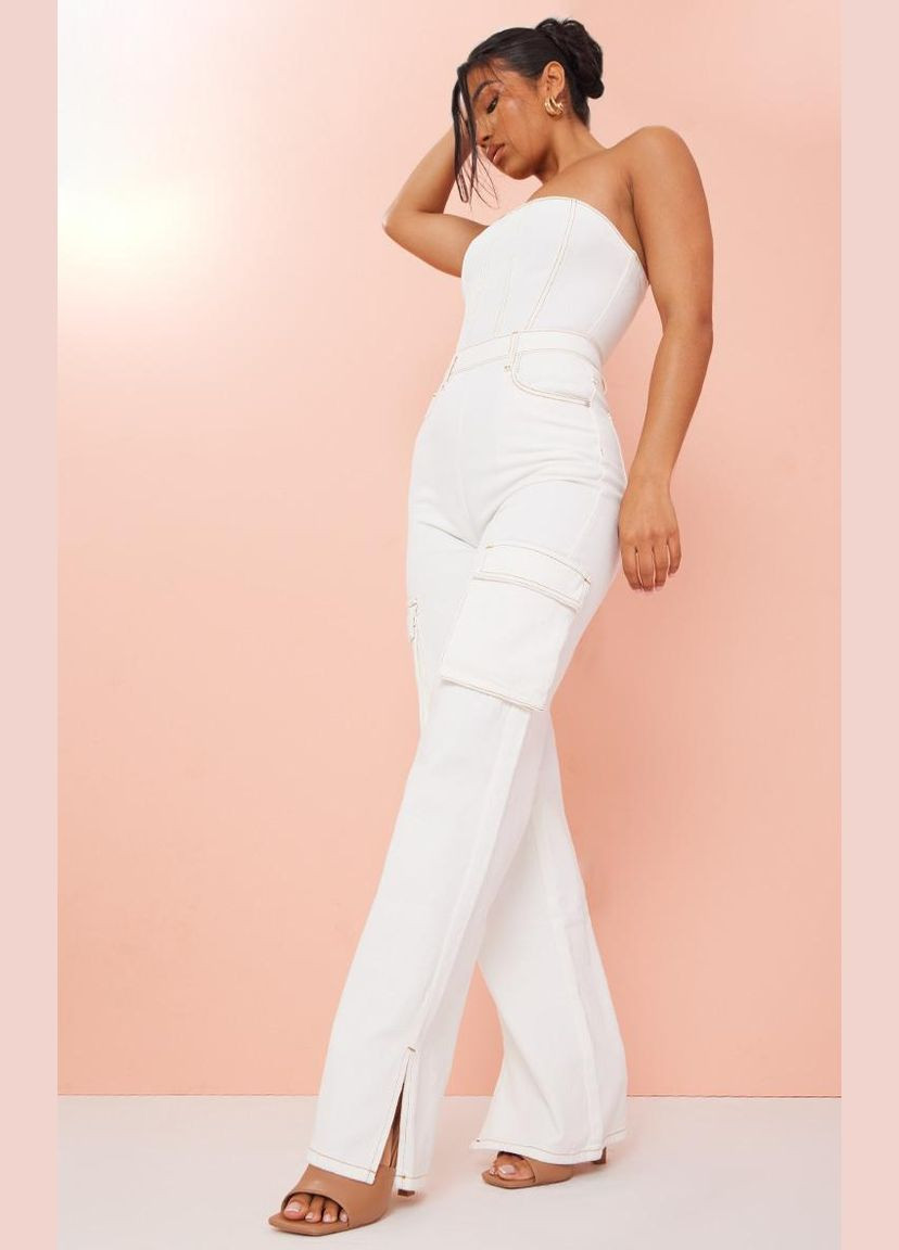 Комбинезон PrettyLittleThing белый