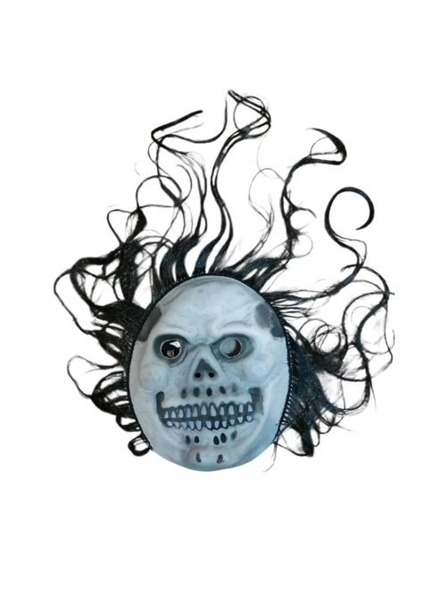 на Хэллоуин Череп с волосами one size бело-черный Jannet Маска (361136121)