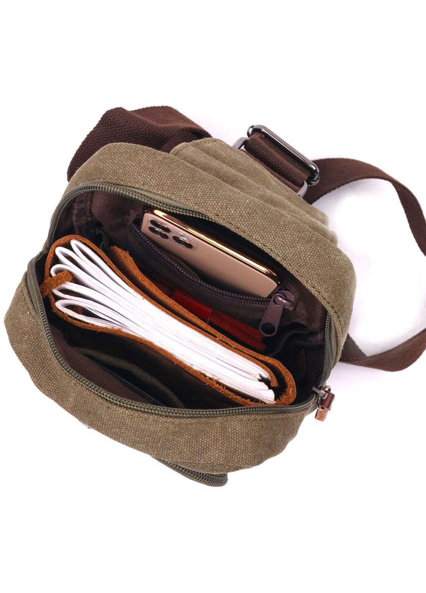 Сумка мужская через плечо из плотного текстиля 21231 Оливковая Vintage (302009366)