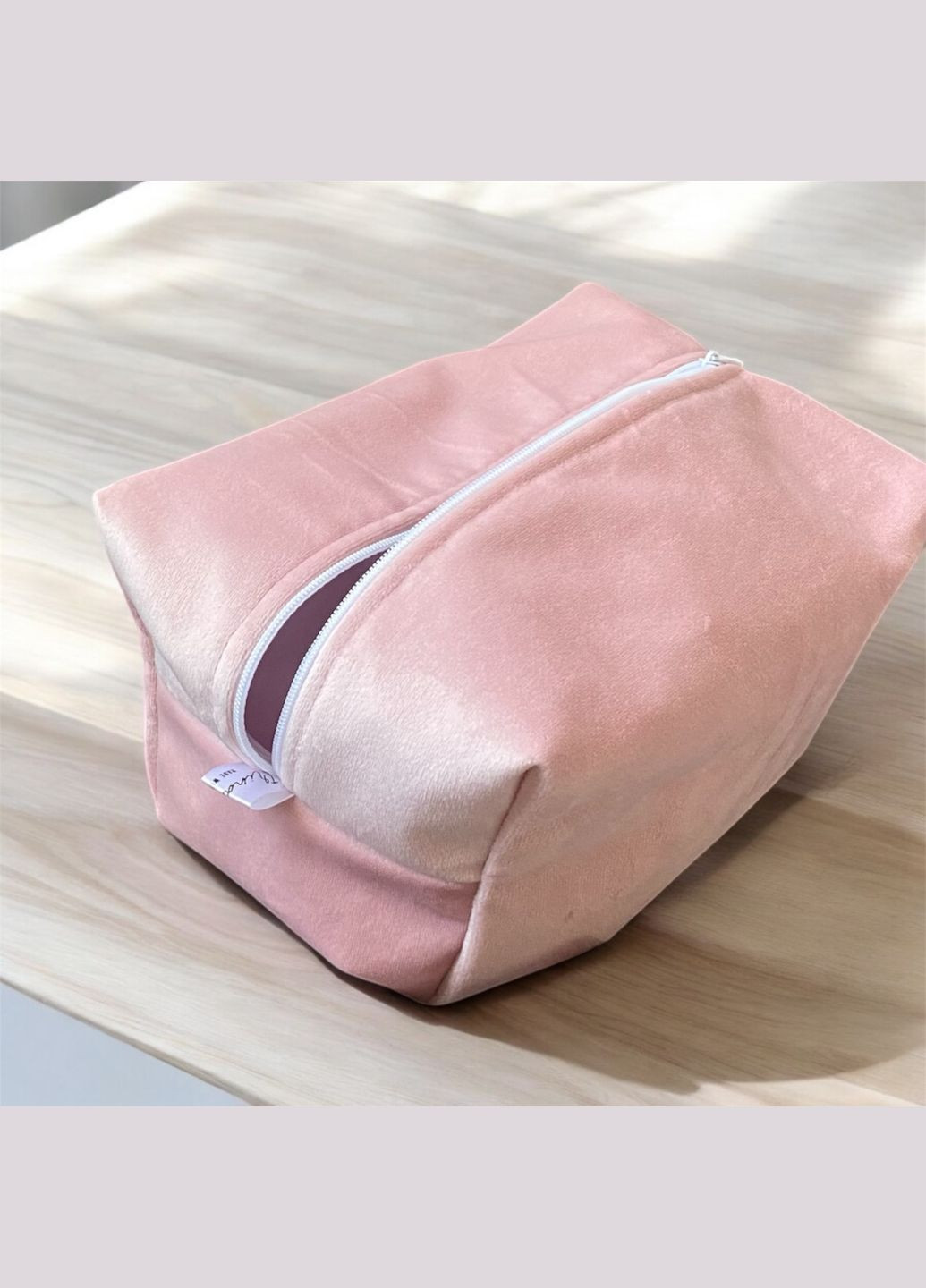 Женская бархатная косметичка 19x11x9 см (Розовый) Handmade Косметичка-органайзер (316262427)