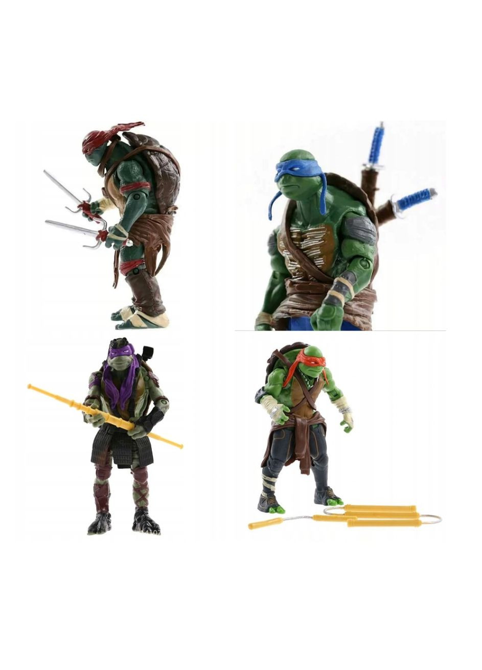 Черепашки Ніндзя Ninja Turtles Леонардо, Донателло, Мікеланджело, Рафаель набір фігурок 4 шт ігрові фігурки зі зброєю 13 см Shantou (280258408)
