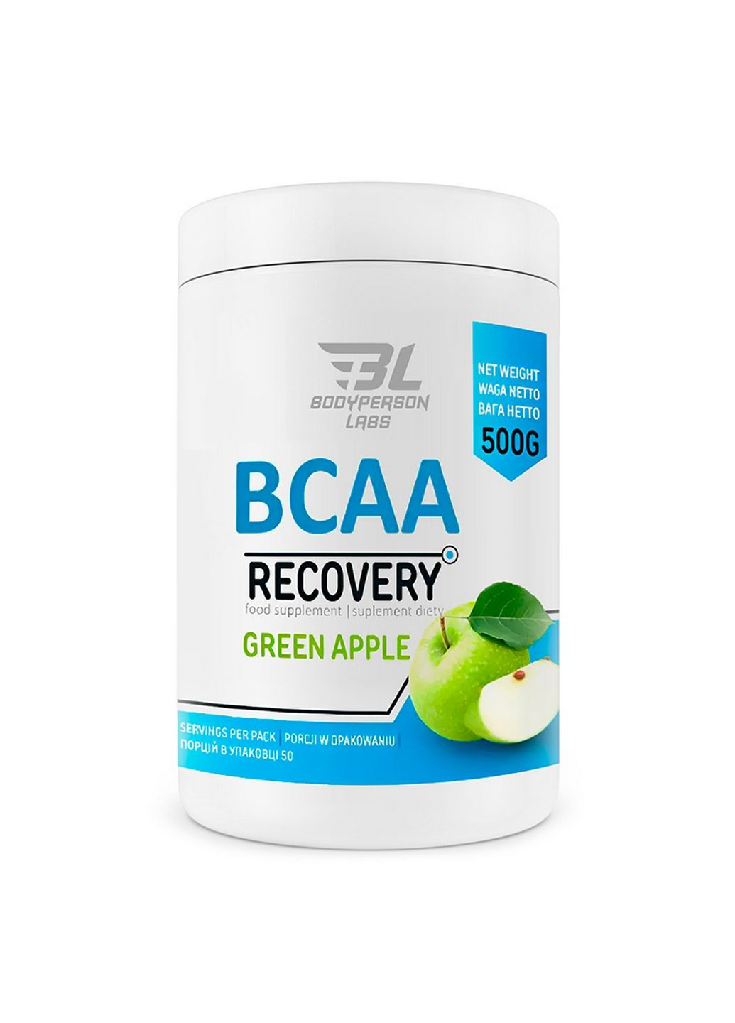Аминокислота BCAA Labs BCAA Recovery, 500 грамм Зеленое яблоко Bodyperson Labs (293417140)