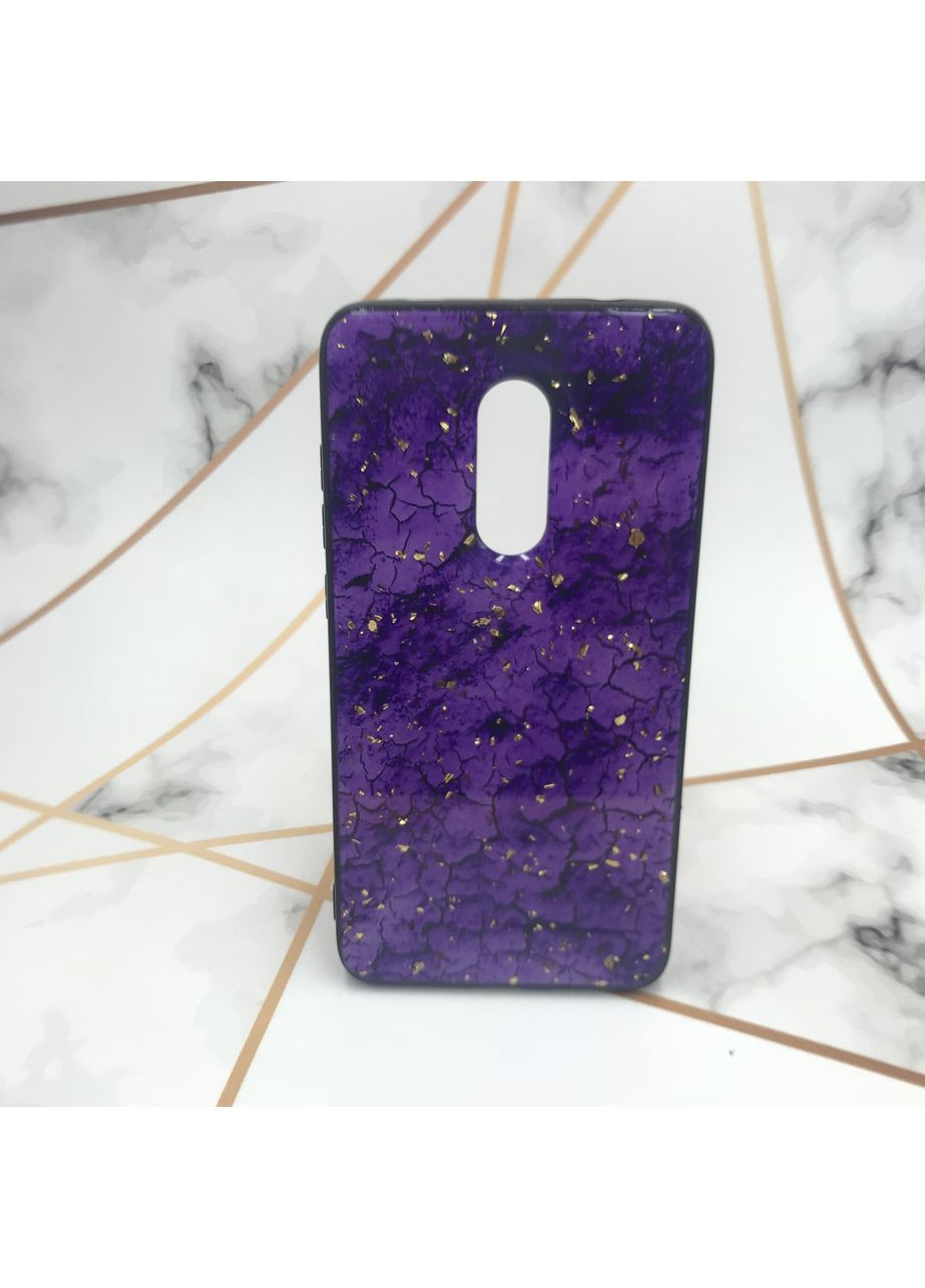 Мармуровий силіконовий чохол з блискітками для Xiaomi Redmi Note 4 / Note 4X Фіолетовий Glass (359491573)
