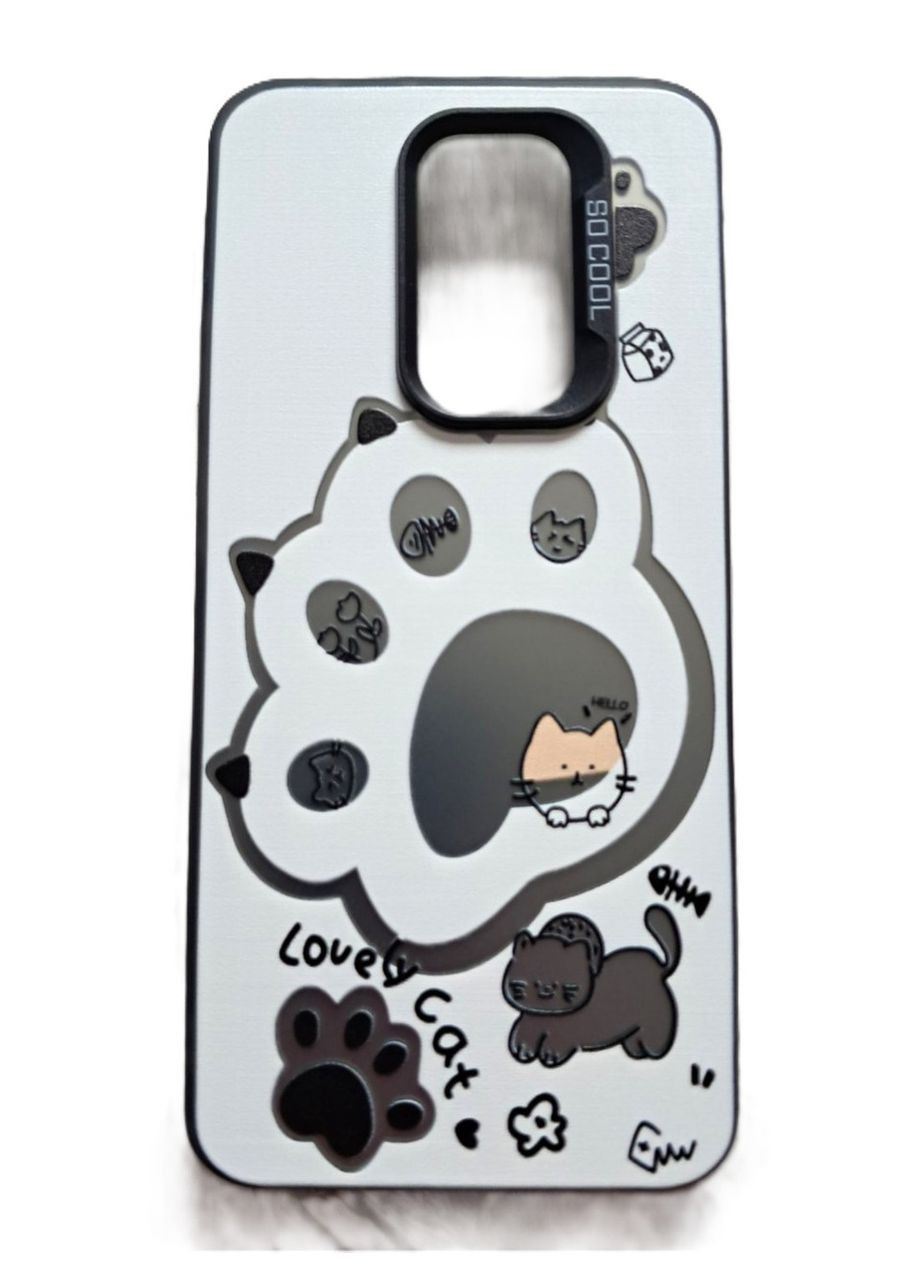 Чехол на Redmi 9 силиконовые борты акриловый бампер с кошачьей лапкой Xiaomi (360897019)
