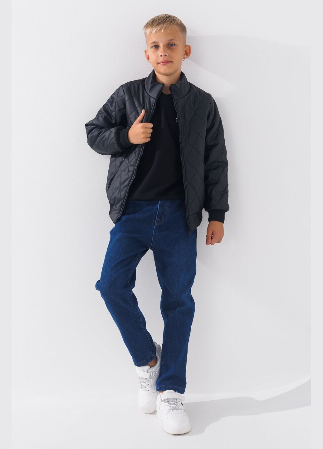 Черная демисезонная куртка для мальчика 142645 140 см черный (2000990776358d) shop (2000990776358) Wellajur