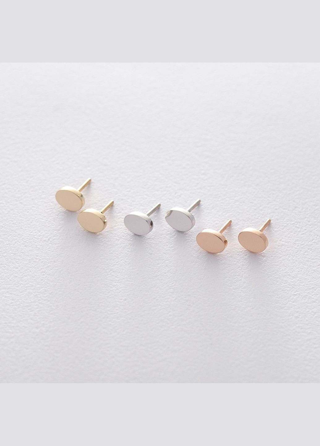 Золотые серьги - пусеты Овальные с06224 Oniks (264023477)