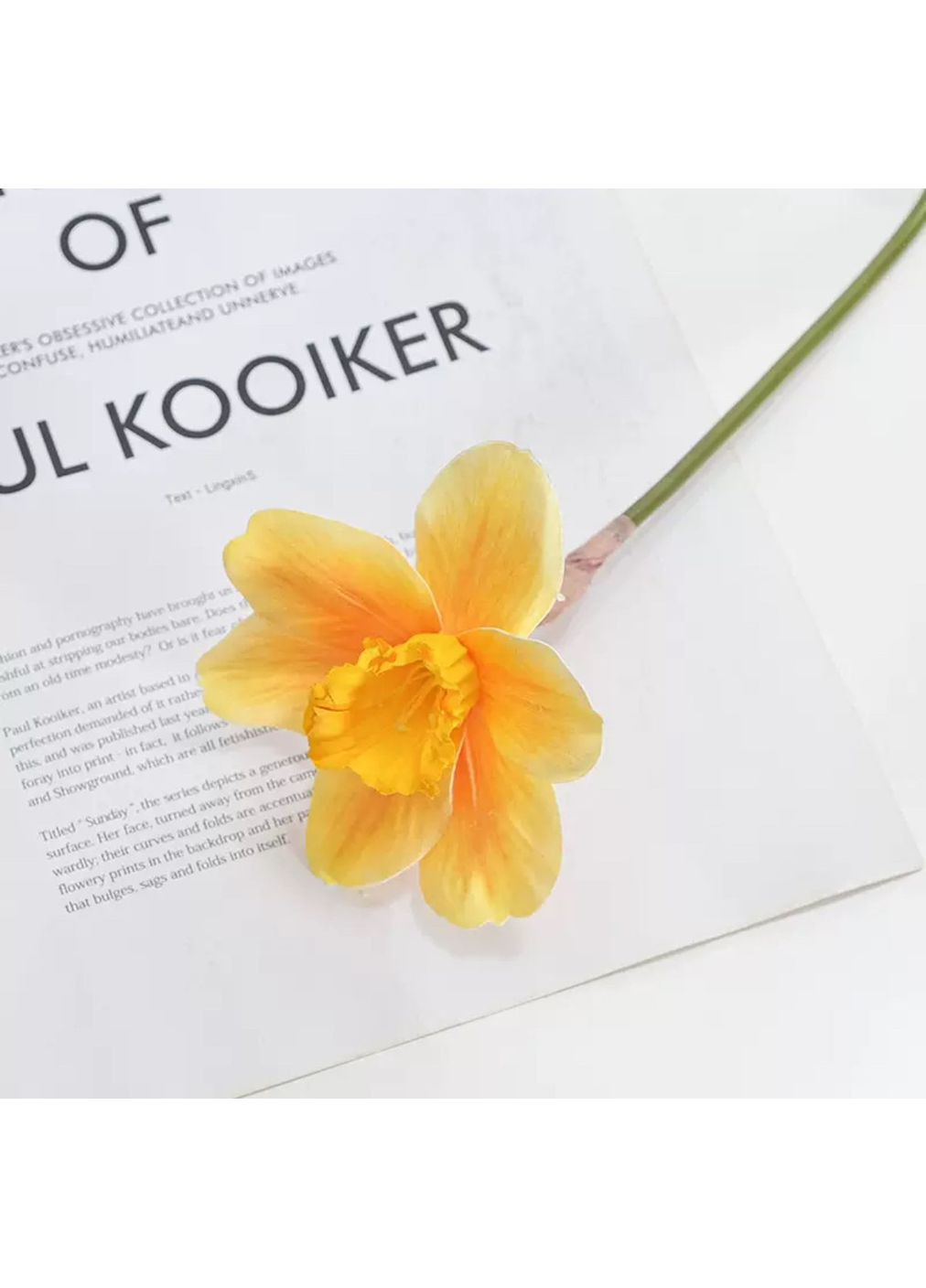 Искусственная ветка Нарцисс 40 см, декоративная премиум ветка для декора 1 шт ( ) China (366874882)