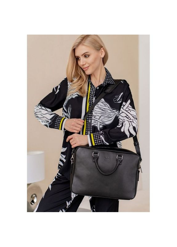 Кожаная сумка через плечо женская Briefcase 2.0 Черный The Wings (302007456)