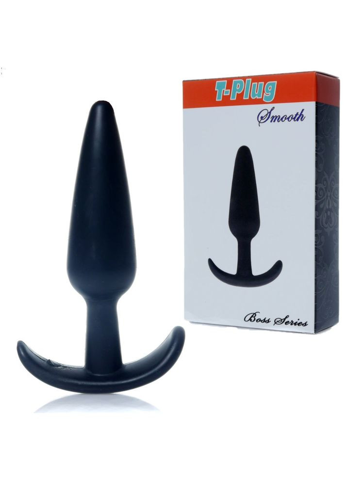 Чорний анальний плаг "T-Plug Smooth" Boss Series (299770942)