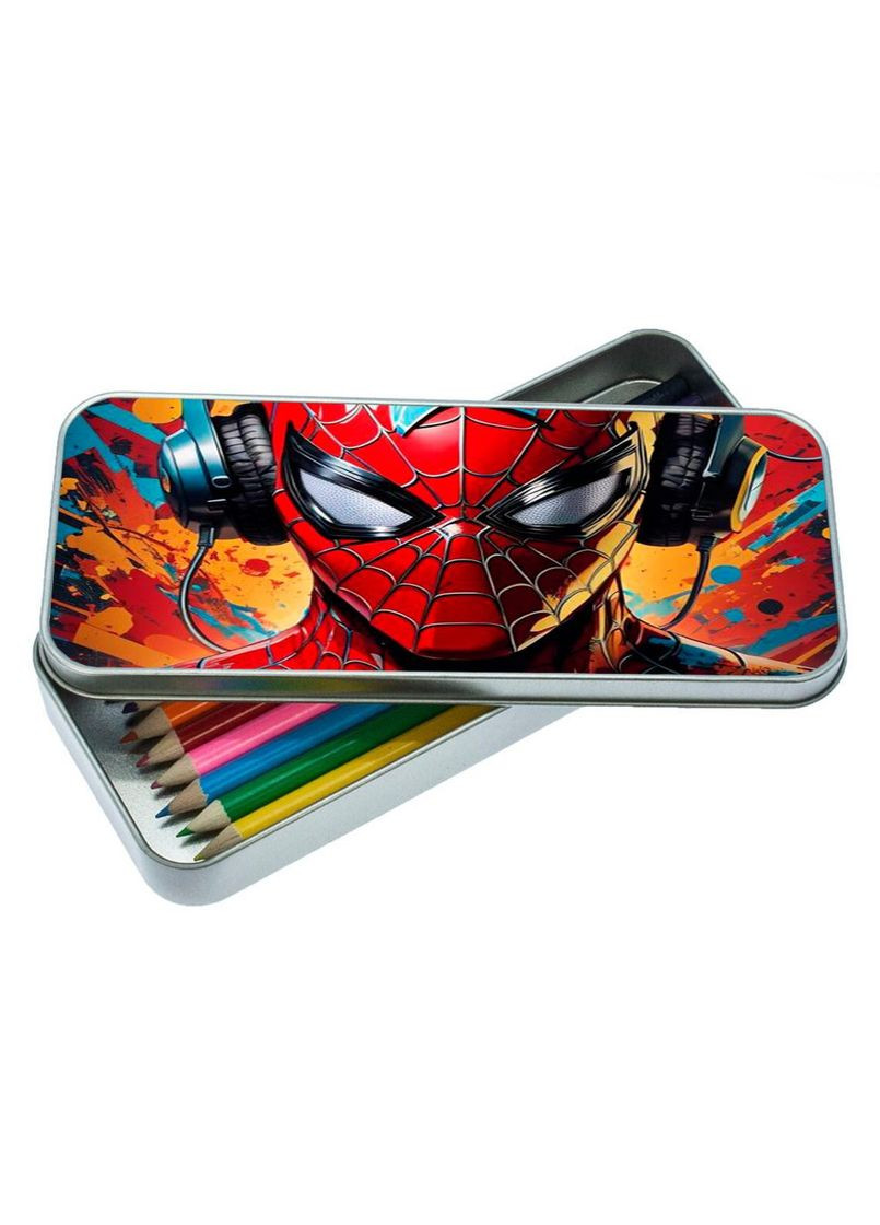 Органайзер для канцелярских принадлежностей металлический, кейс для мелочей spider man 7*18 см Silver No Brand (309157101)