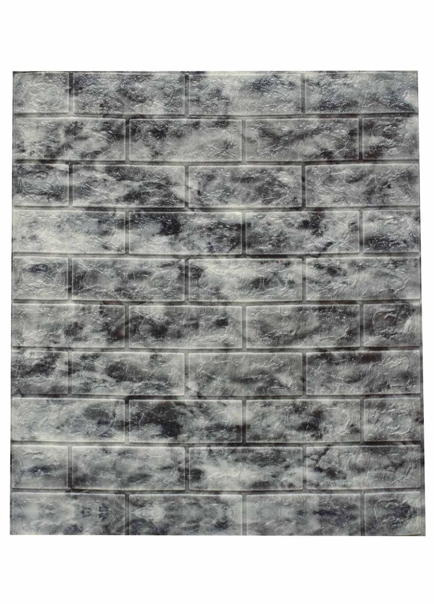 Самоклеюча декоративна 3D панель 109-5 Чорний природний мармур 700x770x5 мм Loft Expert (298400510)