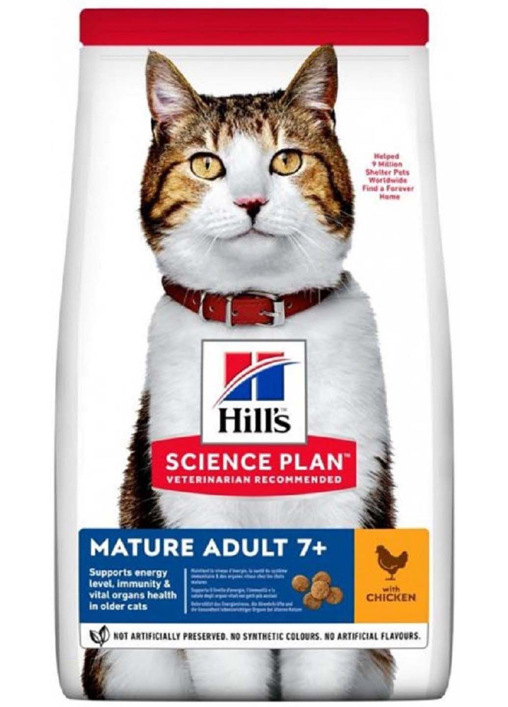 Корм сухий з куркою для дорослих котів Science Plan Mature Adult 7+ Cat Food 3 кг HILLS (286473036)