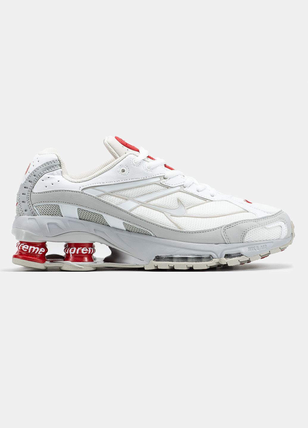 Білі Осінні кросівки чоловічі і жіночі nike shox ride 2 sp x supreme white | найк шокс райд 2 сп білі No Brand