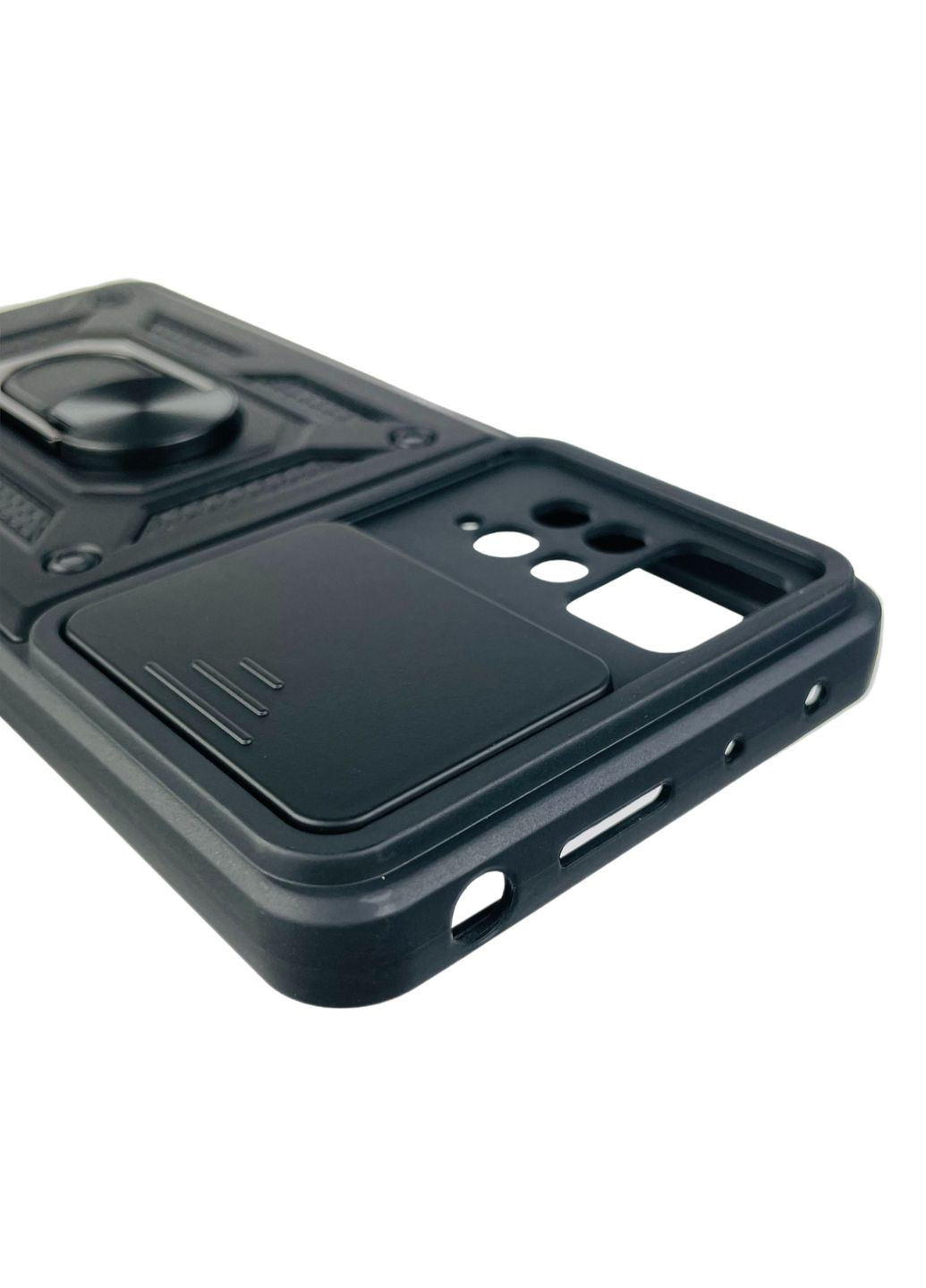 Чохол для Redmi Note 11 Pro 4G броньований з кільцем зі шторкою на сяомі редмі нот 11 про 4г чорний rg1 Xiaomi (366021380)