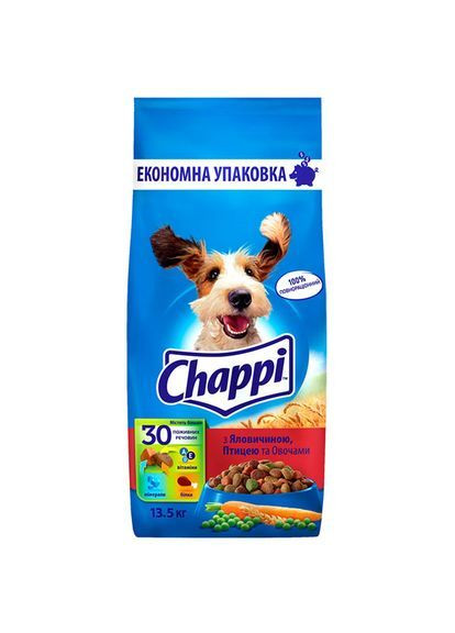 Сухой корм для собак с говядиной птицей и овощами 13.5 кг (000026449) Chappi (366436538)