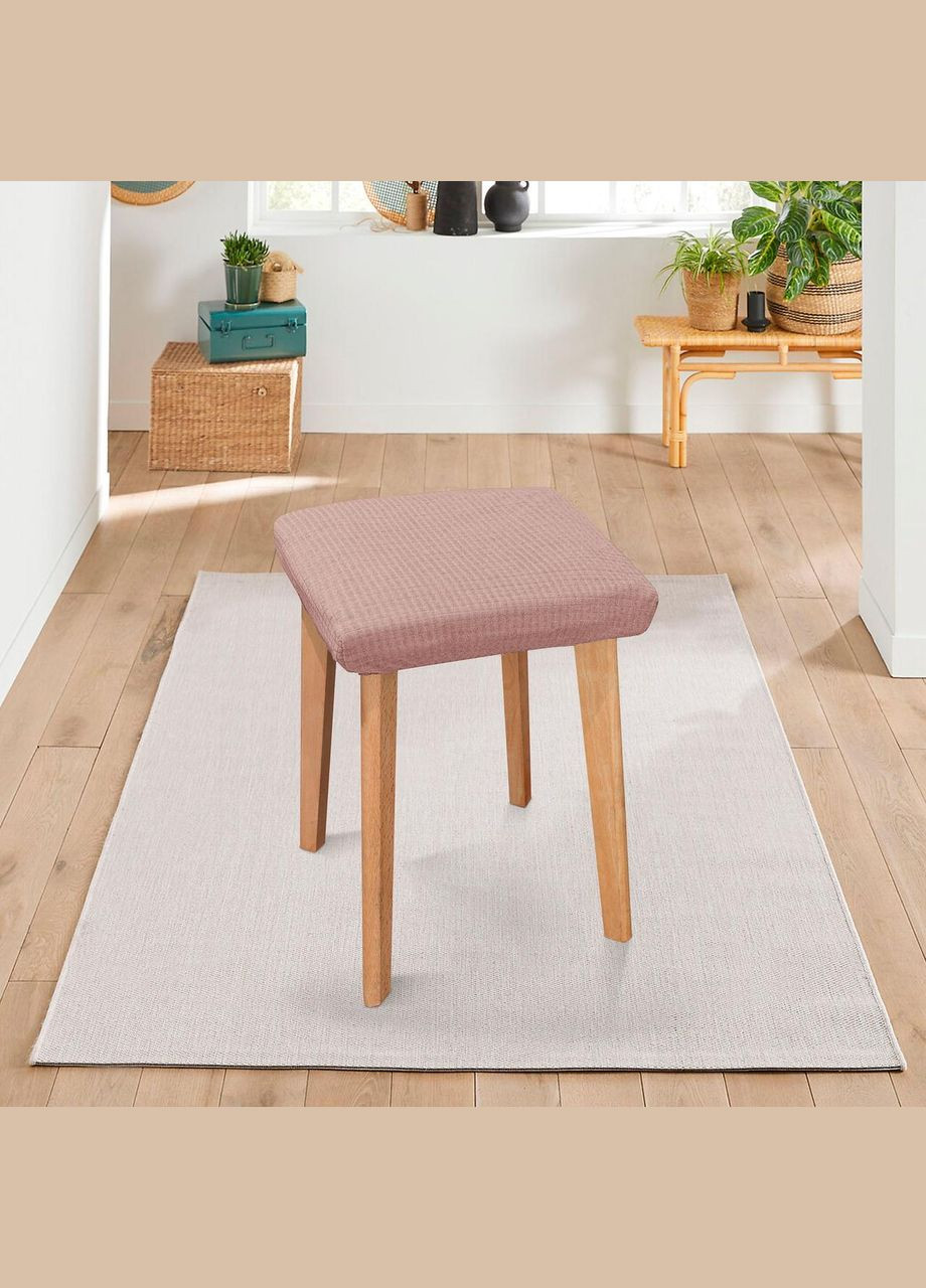 Чехлы на табурет квадратные 2 шт Corn Fleece капучино, на резинке (85181) Love You (334714181)