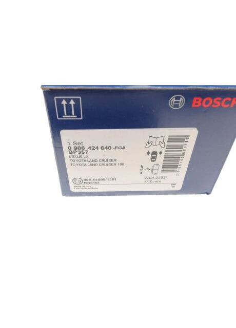 Колодка гальм. диск. TOYOTA LAND CRUISER (_J7_), LAND CRUISER 100 (_J10_) передн. (вир-во ) 0 986 424 640 Bosch (332797968)
