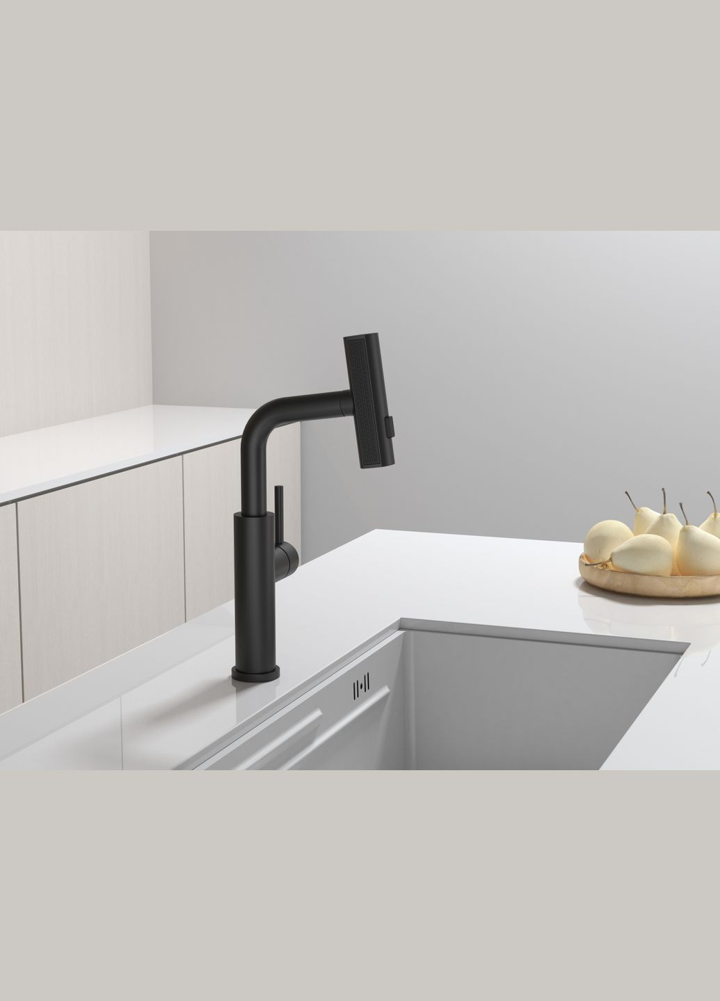 Смеситель на кухню водопад с выдвижной воронкой LB-35 Nett (336937006)