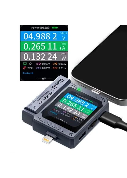 USB тестер диагностики разъемов питания Type-C и Lightning, QianLi iBridge A3 No Brand (394230068)