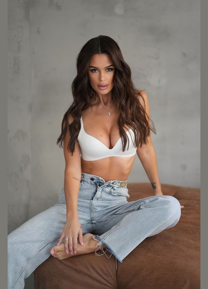 Молочний безшовний безшовний бюстгальтер Mandhari без кісточок