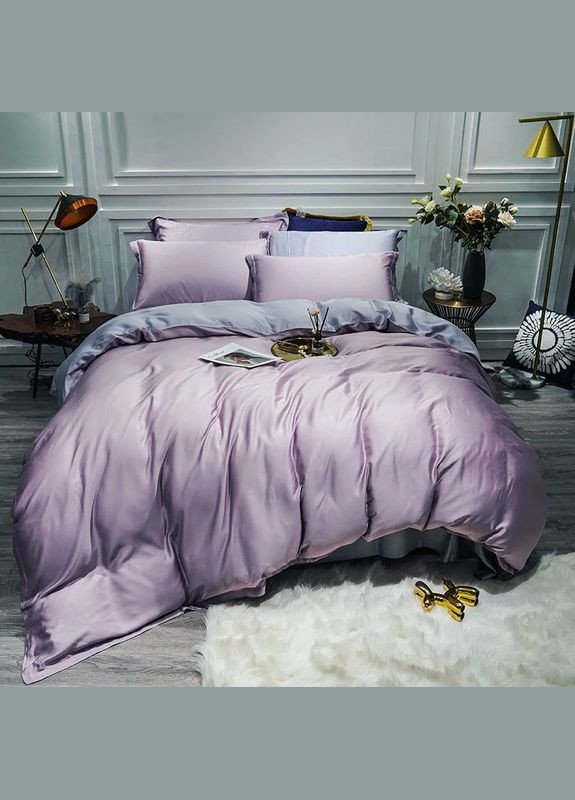 Постельное белье LILAC FOG/PLATINUM Premium Сатин Семейное на резинке MERISET (278255274)