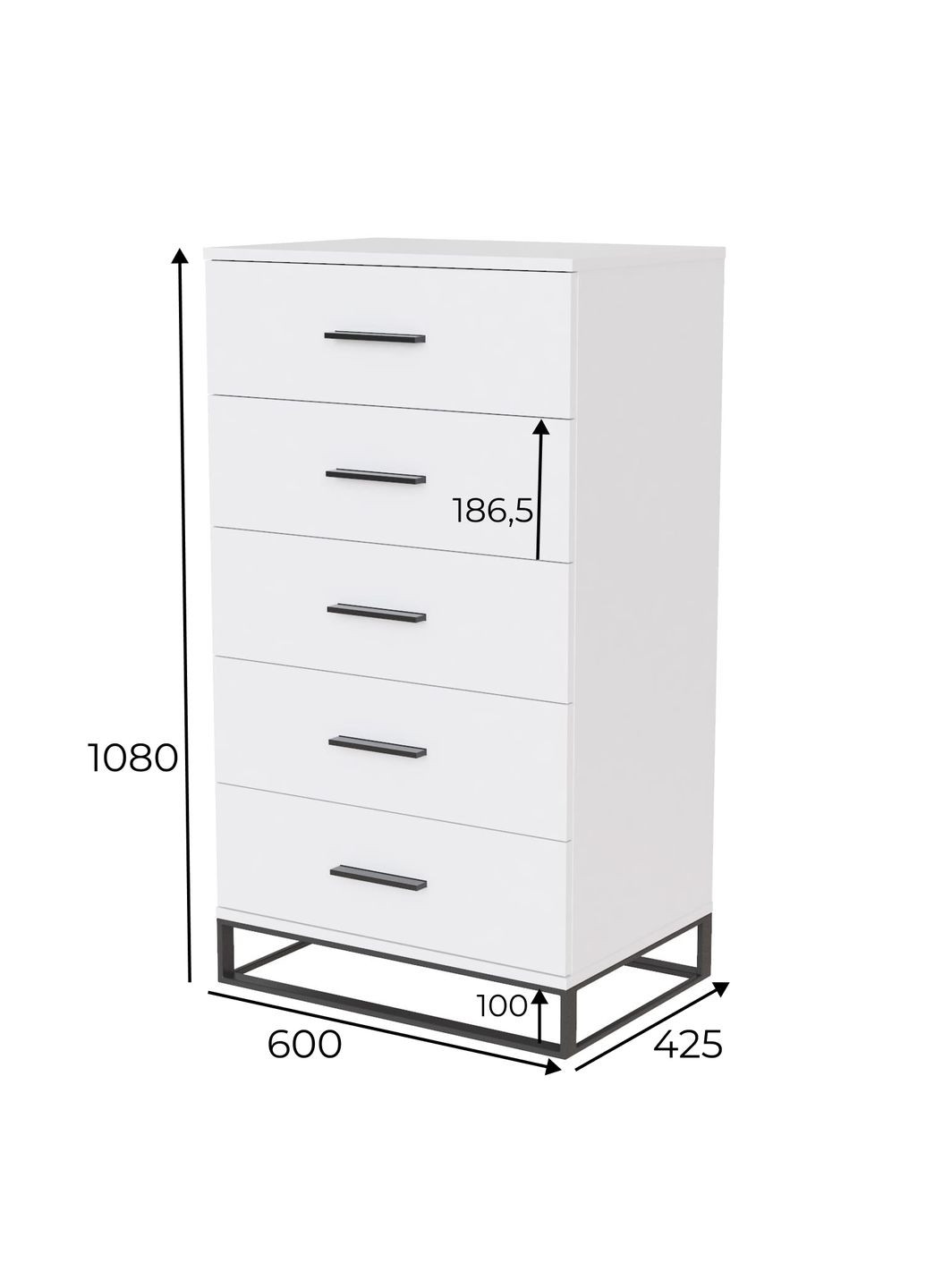 Комод 600 Ascet 600x1080x425 (AS05010000030) Art In Head (337309331)