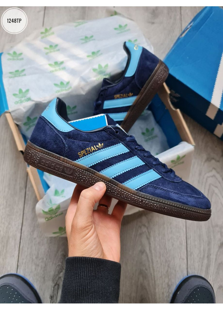 Комбіновані Осінні кросівки чоловічі adidas spezial handball blue адідас спеціал No Brand