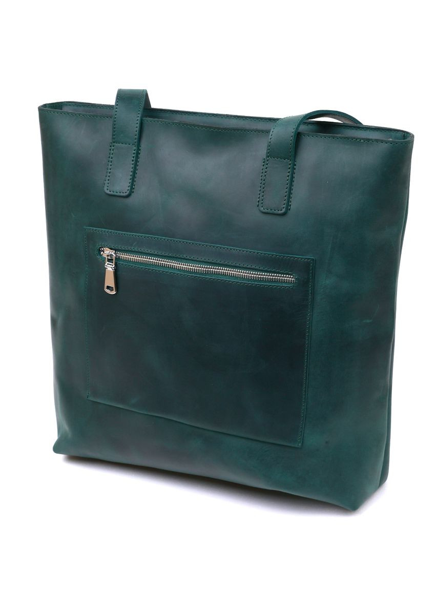 Кожаная винтажная женская сумка шоппер зеленый 16351 Shvigel (329195213)