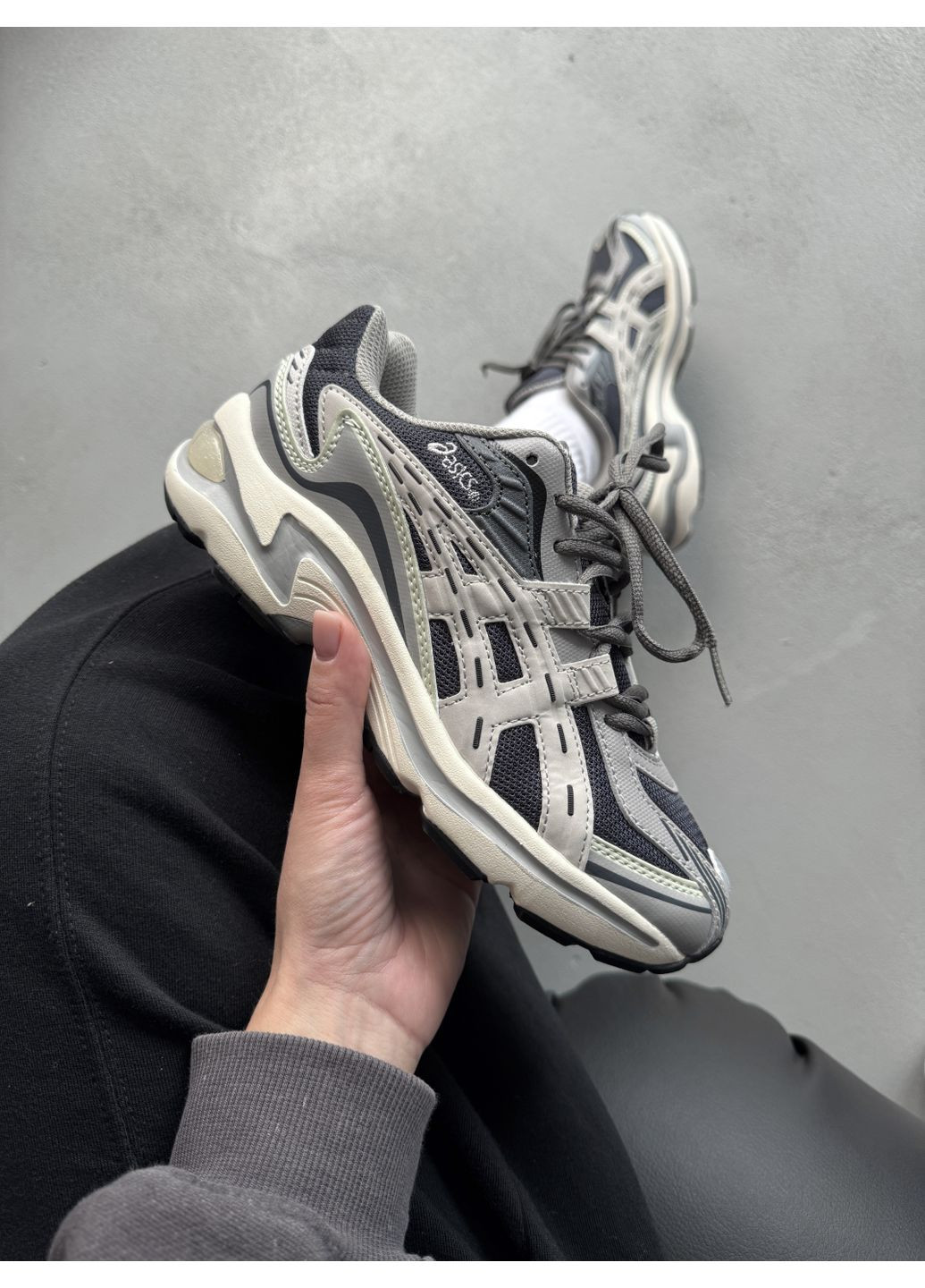 КРОССОВКИ ЖЕНСКИЕ ASICS GEL-PRELEUS GREY / BLUE АСИКС ГЕЛЬ No Brand серые демисезоны (367170591)