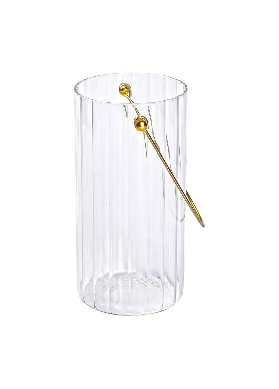 Декоративная стеклянная ваза для цветов с ручкой 19,5 см Jooki (360921137)