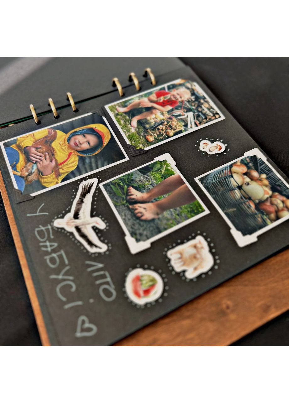 Альбом з дерева / фотоальбом на подарунок / 23x23 см. крафтбук "Family" світла, IVORY Your Magnets (367581385)