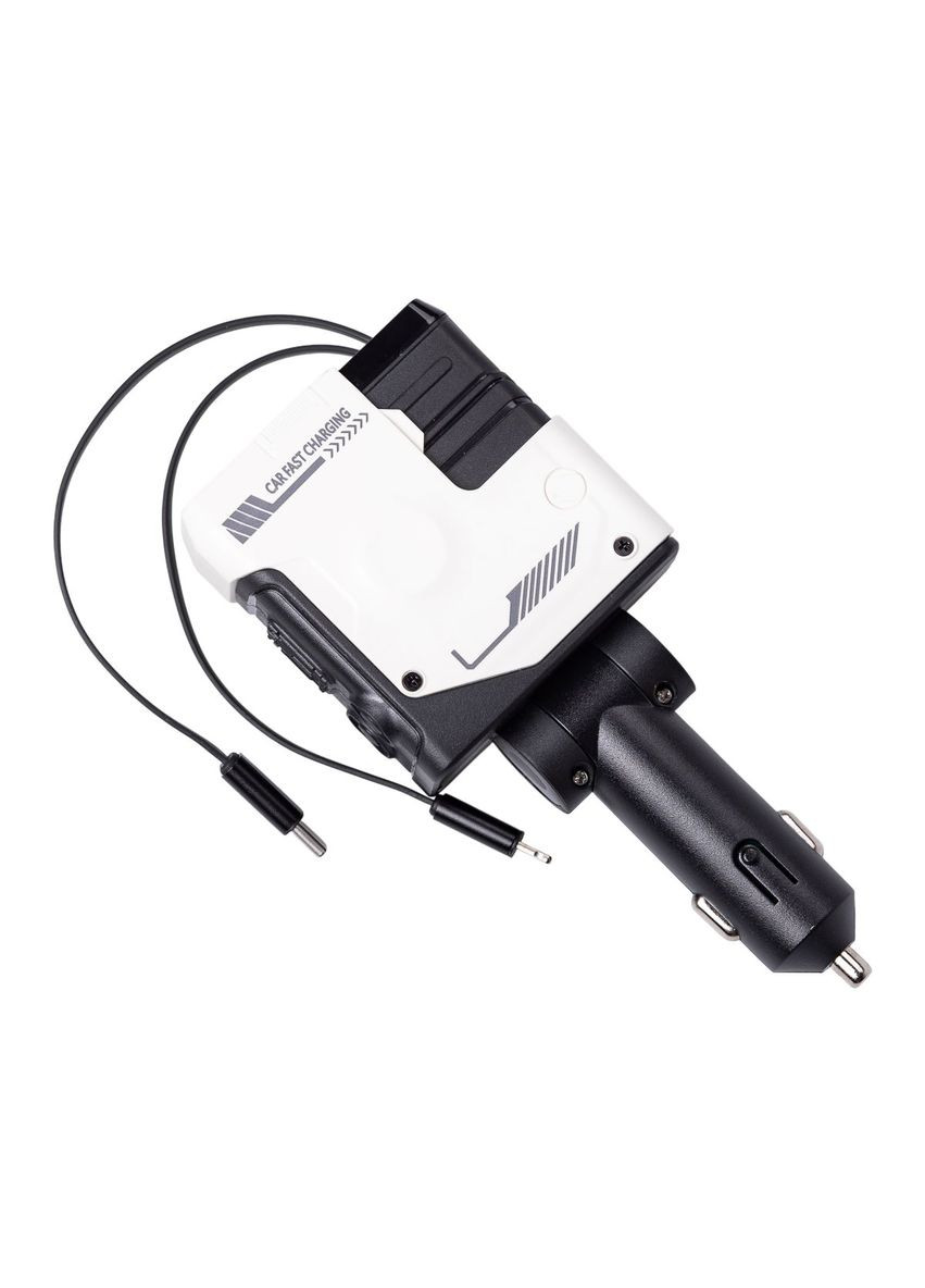 Автомобільний зарядний пристрій MECHA з висувними кабелями та портами USB/Type-C Білий HP-A1W Shenzhen (370706719)