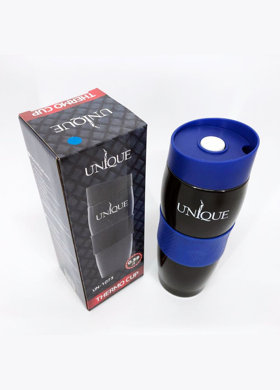 Термокухоль UN-1073 0.38 л, Термос з нержавіючої сталі металевий. Колір: синій Unique (364664708)