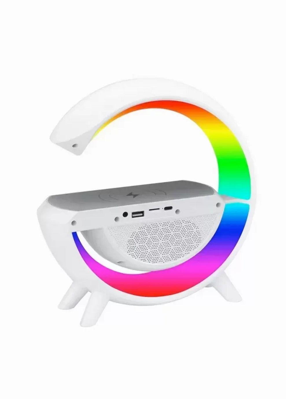 Розумний світильник-нічник G-Smart Light Sound Machine з бездротовою зарядкою телефона та Bluetooth-колонка Monocrystal (299338504)