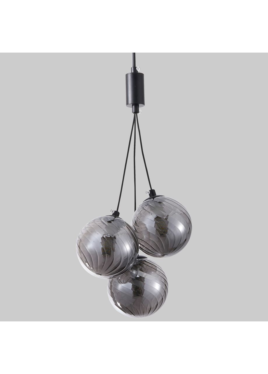 Подвесная черная люстра "Пучок" с графитовыми плафонами на 3 лампы (88-P67068-3 BK+SM) No Brand (370070816)