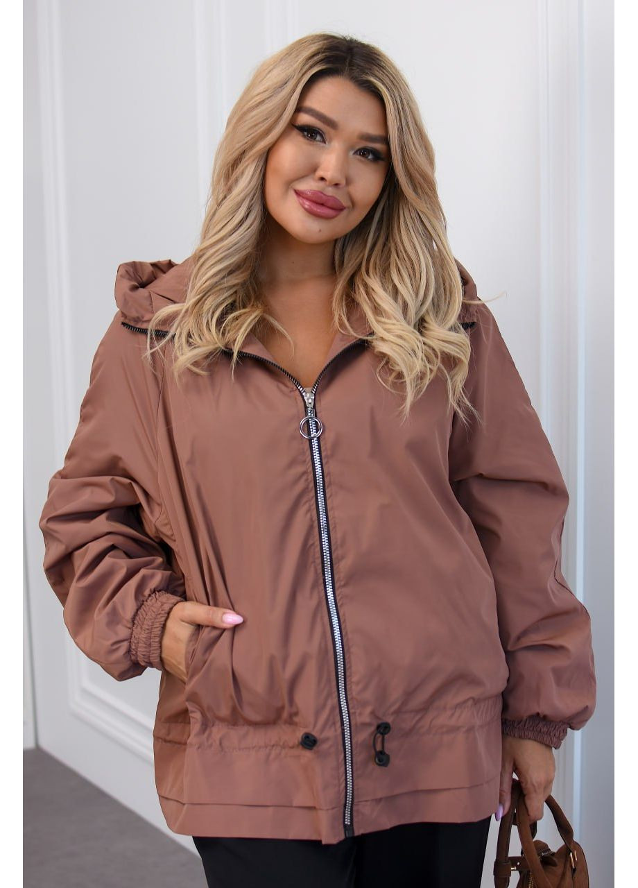 Кофейная демисезонная куртка-ветровка женская Style Point