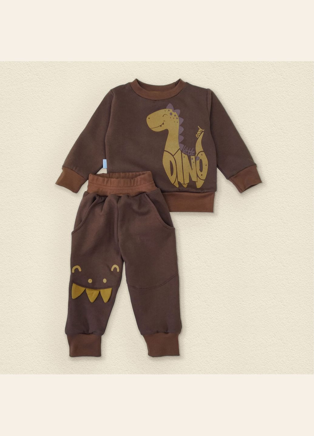 Коричневый демисезонный костюм детский с начесом dexter`s на осень dino коричневый dexter's