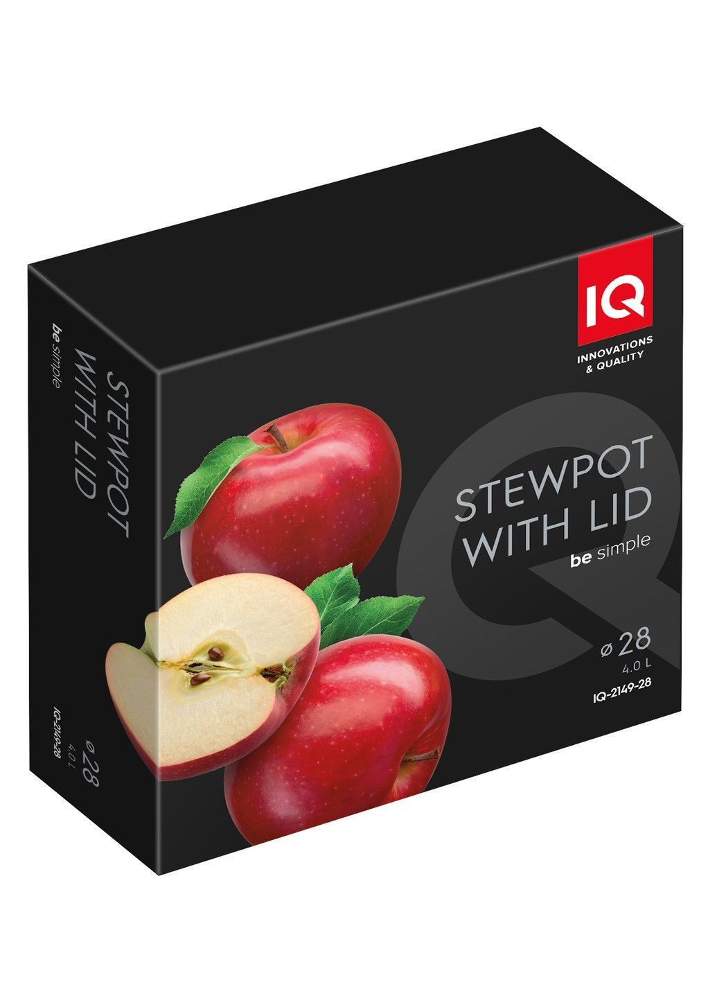 Сотейник Be Simple з двома ручками алюмінієвий 28 см (4.0 л) з кришкою (-2149-28) IQ (365276880)