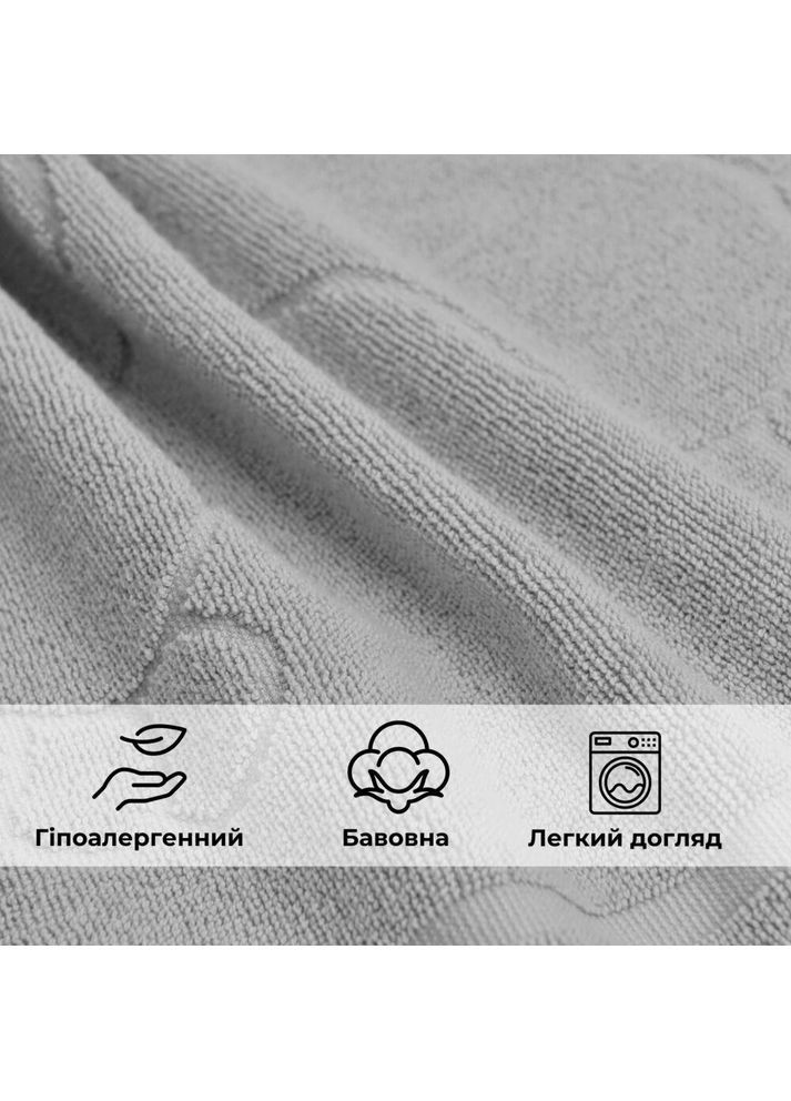 Килимок для ніг і ванної кімнати 50х70 см бавовна жакард з ніжками пл 700 г/м2 сірий IDEIA сірий