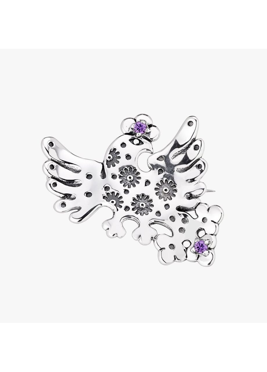 Брошь серебряная Райская Птица Amethyst 925 Skifska Etnika (364202481)