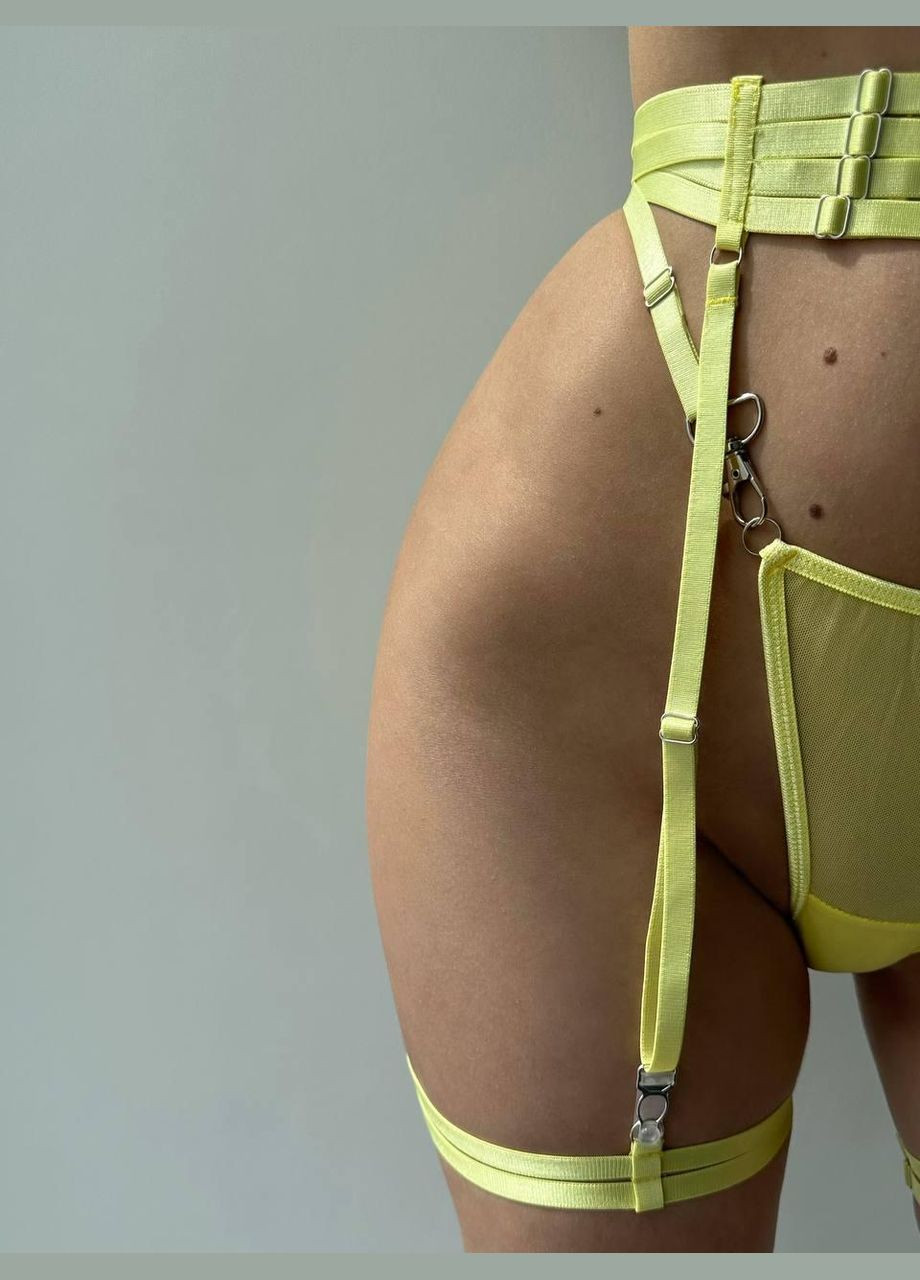 Жовтий жіночий комплект спокусливої білизни 2383 (жовта) l No Brand