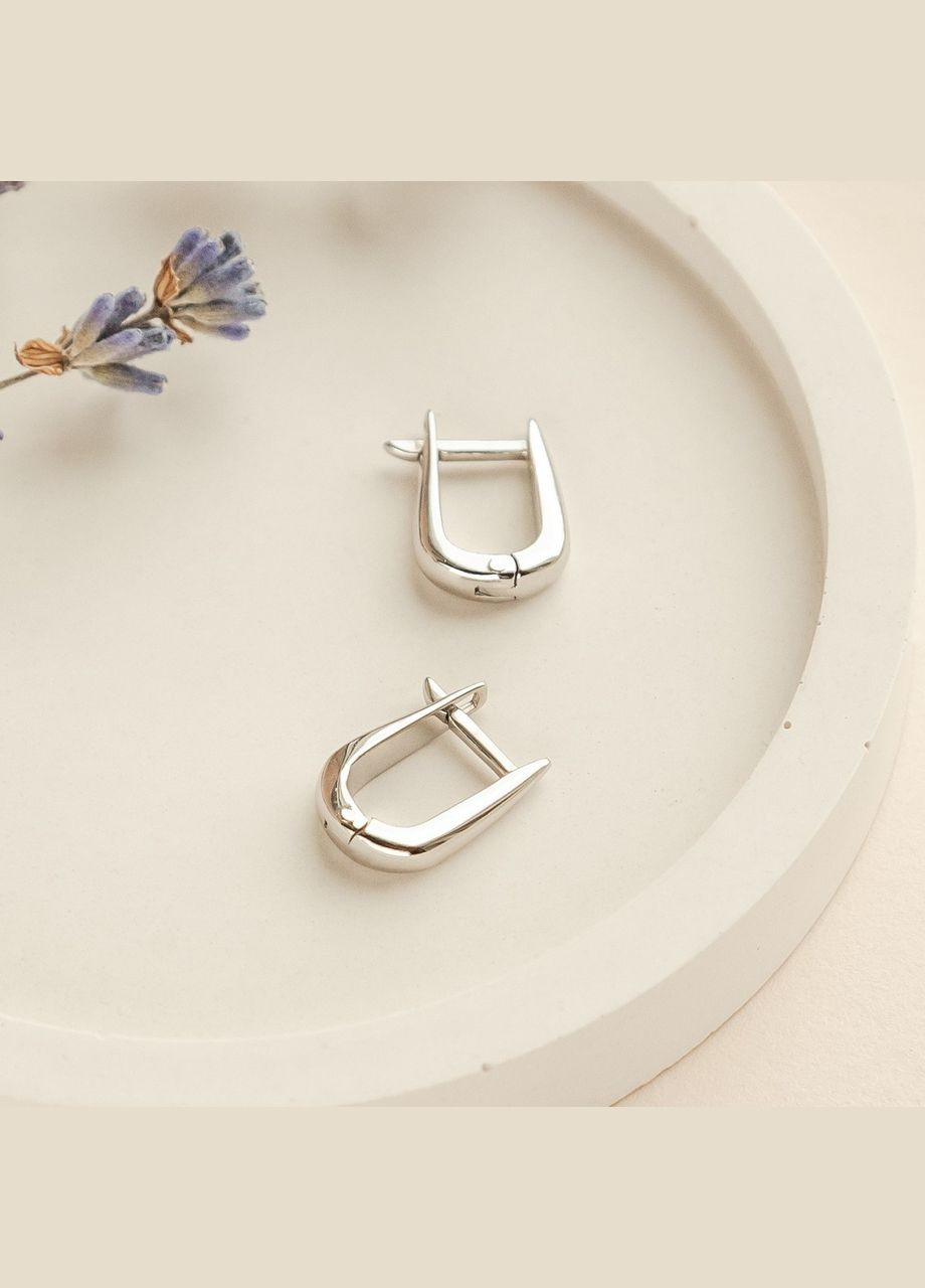 Серебряные серьги маленькие продолговатые капли без камней No Brand (333705903)