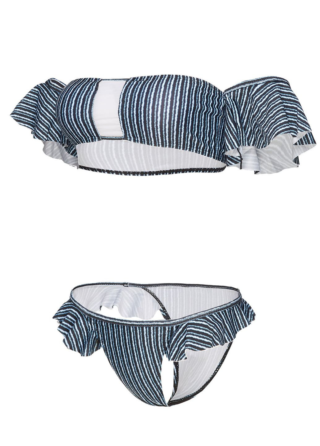 Чорно-білий літній купальник No Brand