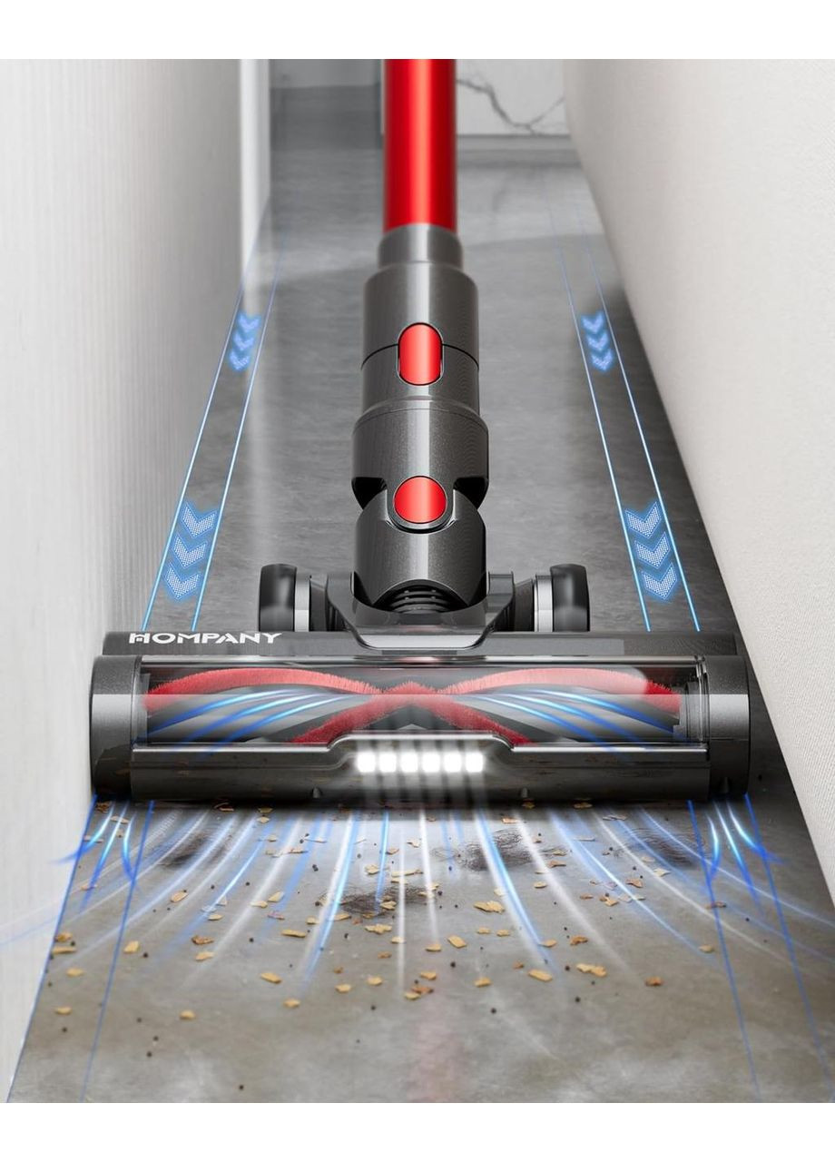 Вертикальний пилосос HOMPANY SmartVac 13 червоний бездротовий для дому No Brand (317405792)